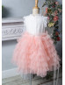 Soft Pink Tulle Ruffle Flower Girl Dress